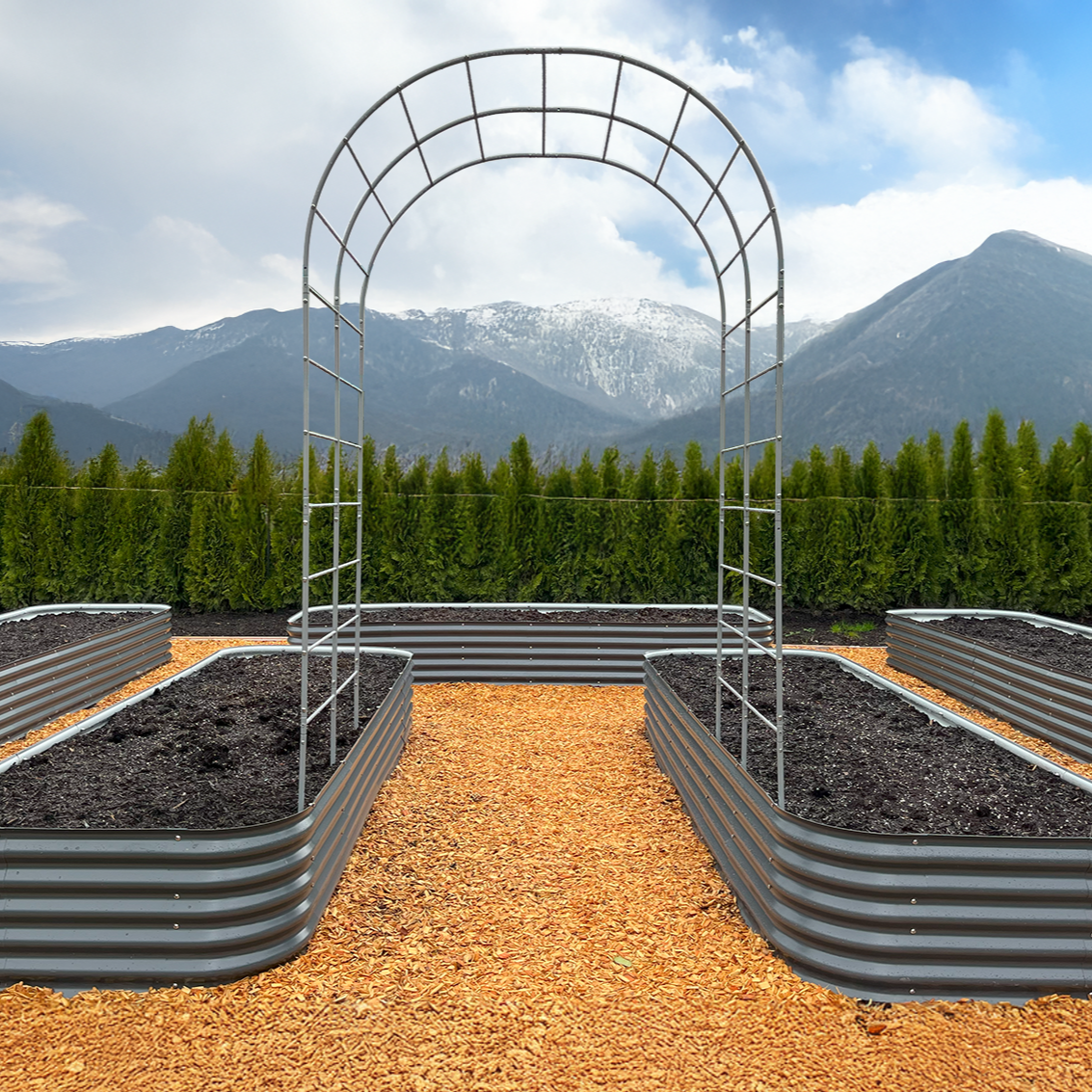 Healthy Harvest Bundle: BUY FOUR 32” Tall 9in1 GET ONE Arch Garden Trellis 50% OFF