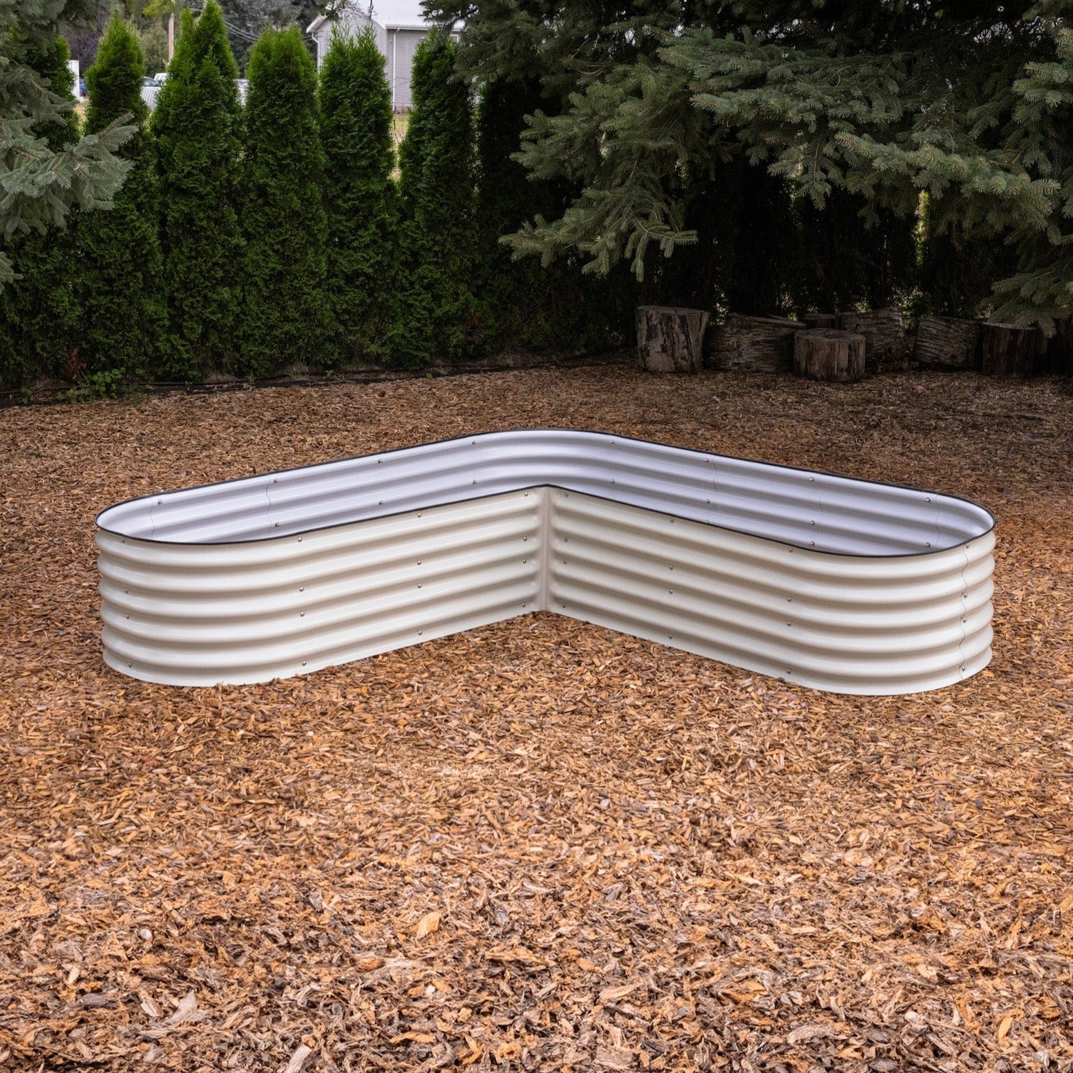 17" tall L shaped raised garden bed