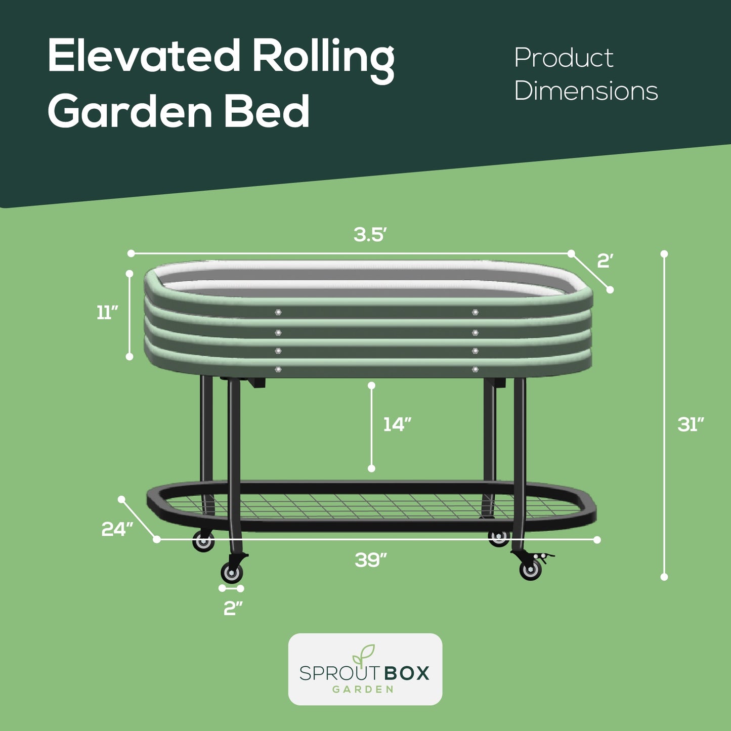 Elevated Rolling Patio Garden