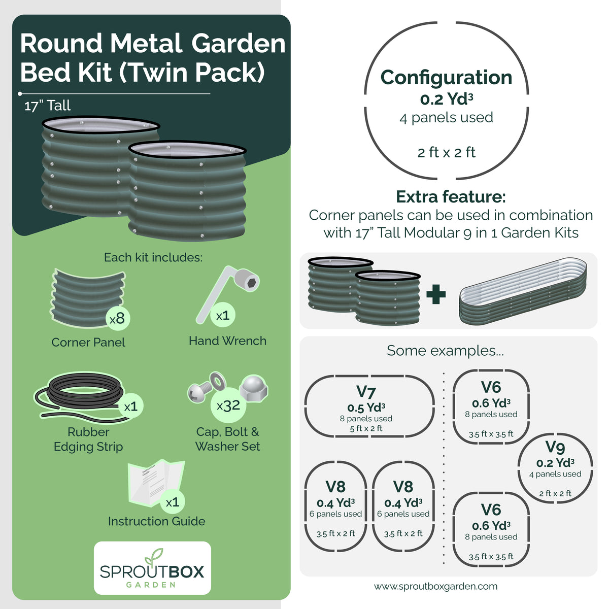17” Tall Round (Twin Pack) – Sproutbox Garden