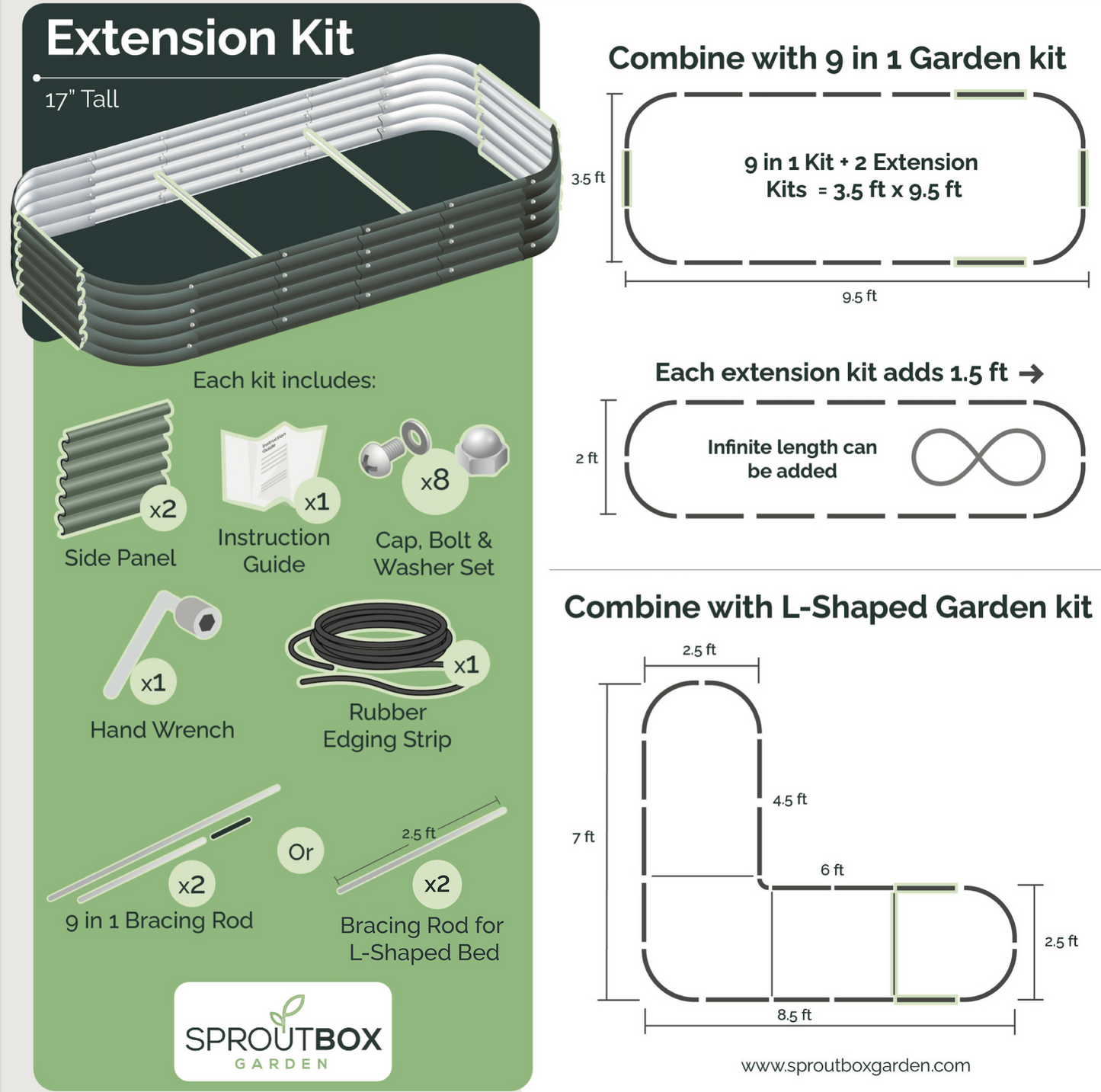 17” Tall Extension Kit