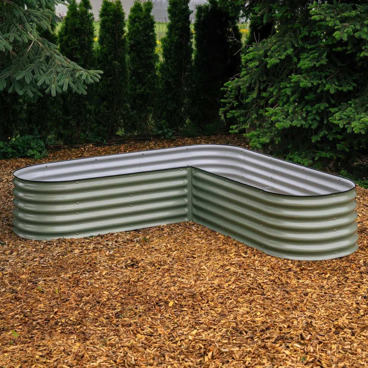17” Tall L-Shape Metal Raised Garden Bed Kit
