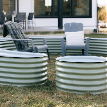 17" nest garden bed with lawn chairs