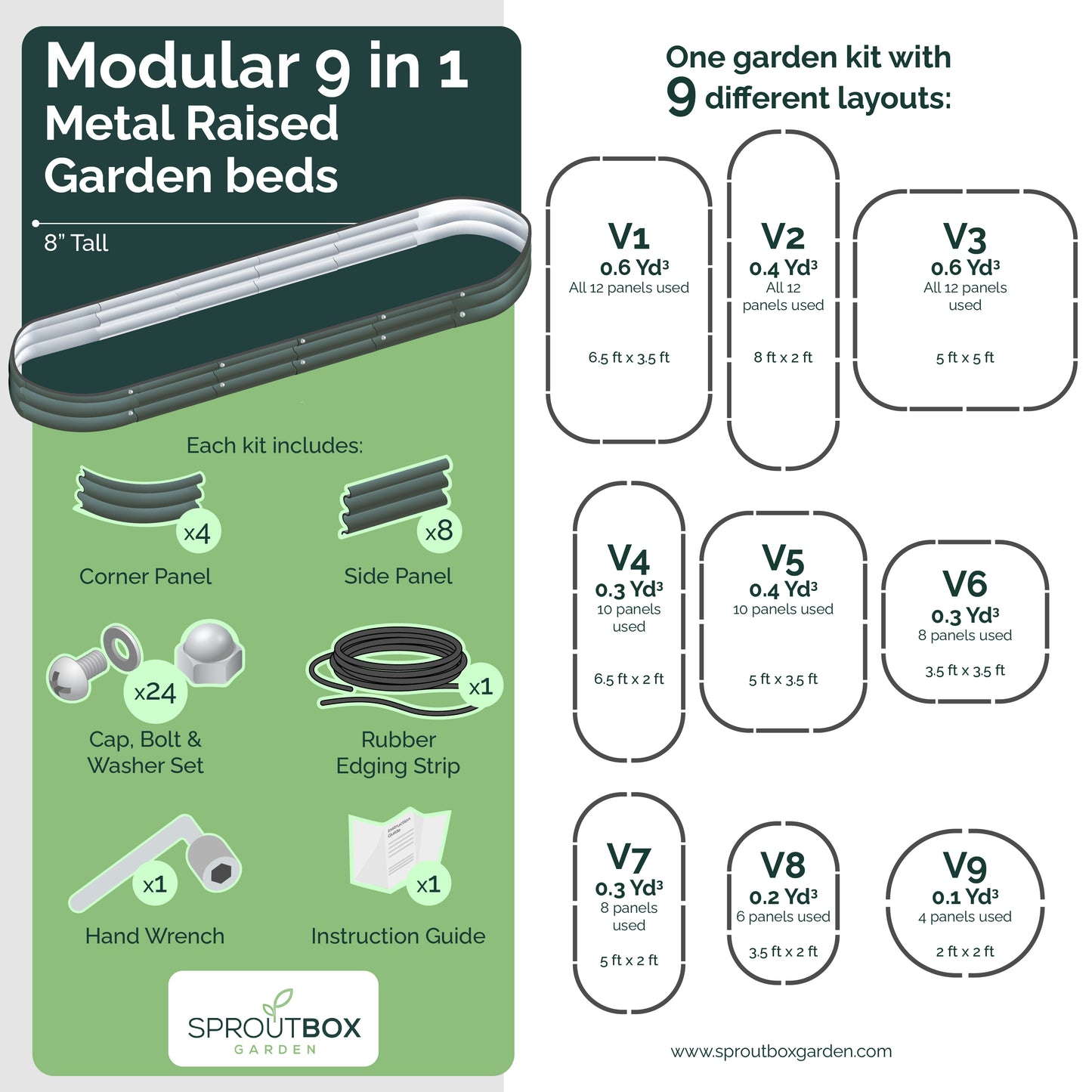 8" Tall Modular 9 in 1