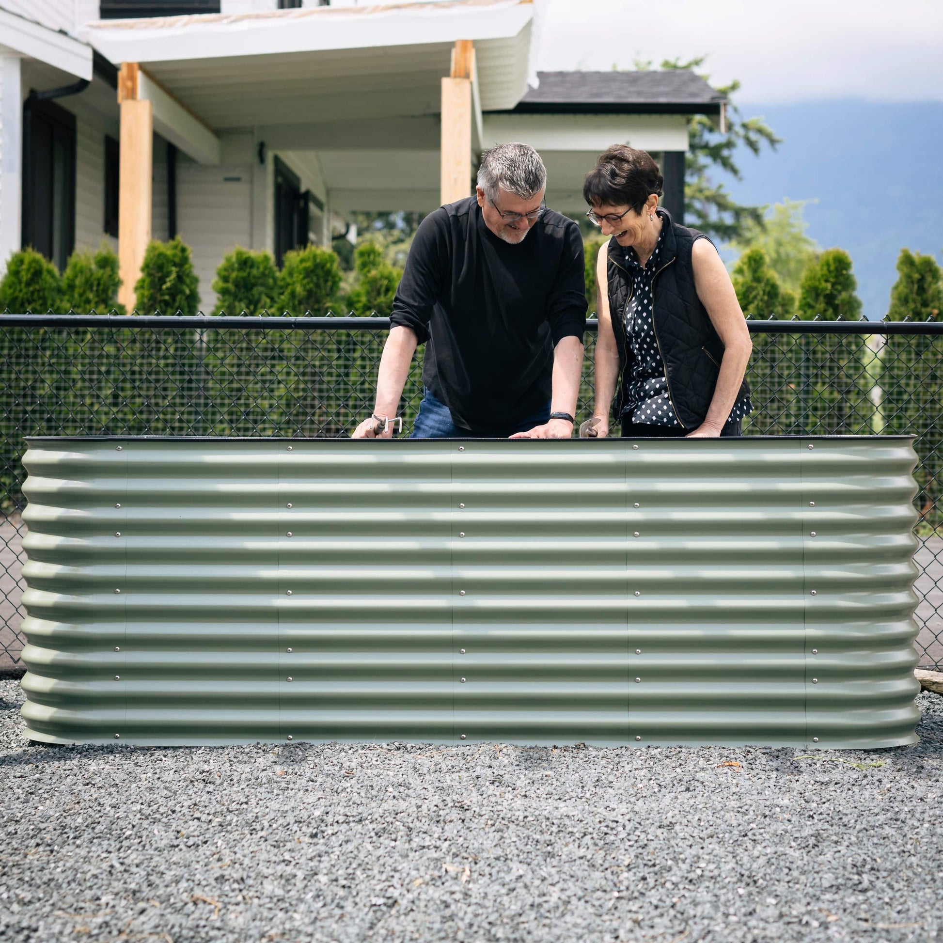 tall metal raised garden bed, 32" tall modular garden bed